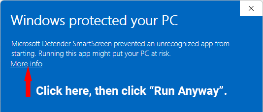 SmartScreen Warning